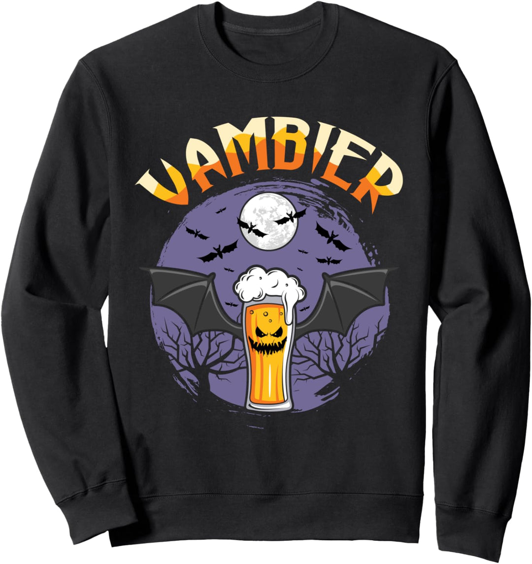 Vambier Bier Vampir Fledermaus Lustiges Kostüm Halloween Sweatshirt