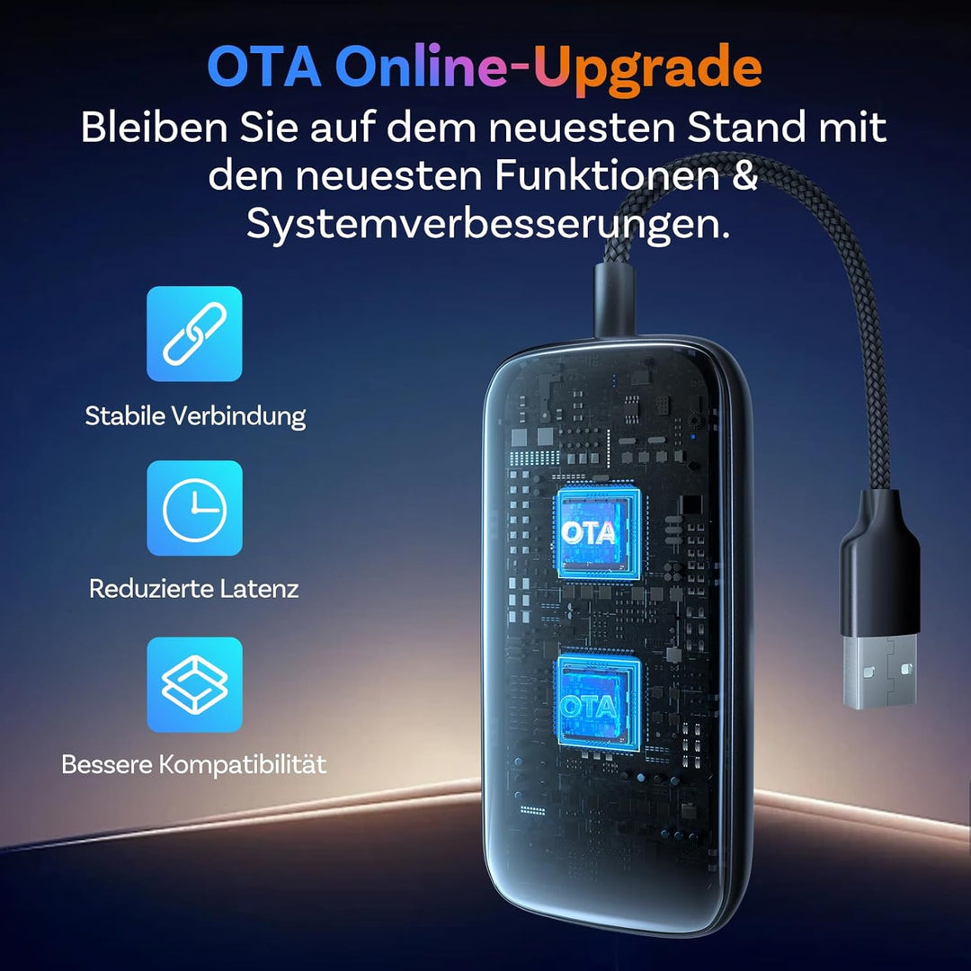 OTTOCAST Play2video Ultra 2026 Upgrade, kabelloser CarPlay & Android Auto Adapter mit YouTube/Netfli