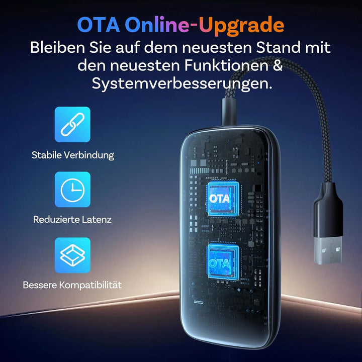 OTTOCAST Play2video Ultra 2026 Upgrade, kabelloser CarPlay & Android Auto Adapter mit YouTube/Netfli