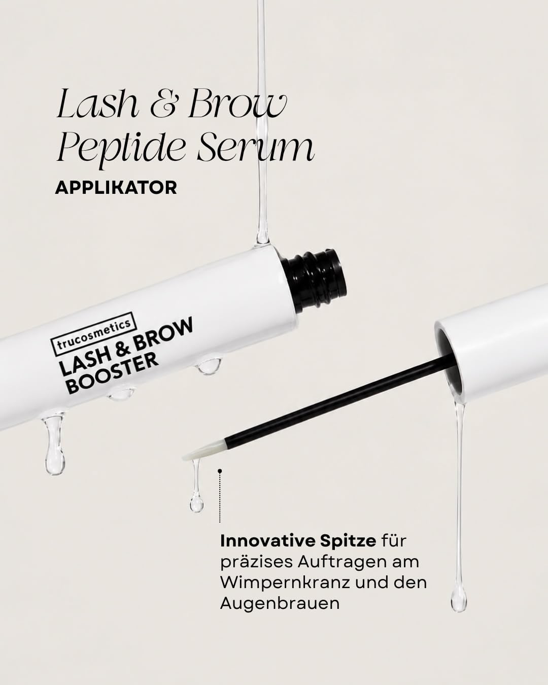 LASH &amp; BROW PEPTIDE SERUM – Hormonfreies Wimpern- &amp; Augenbrauenserum mit 4-Peptide-Komplex – längere