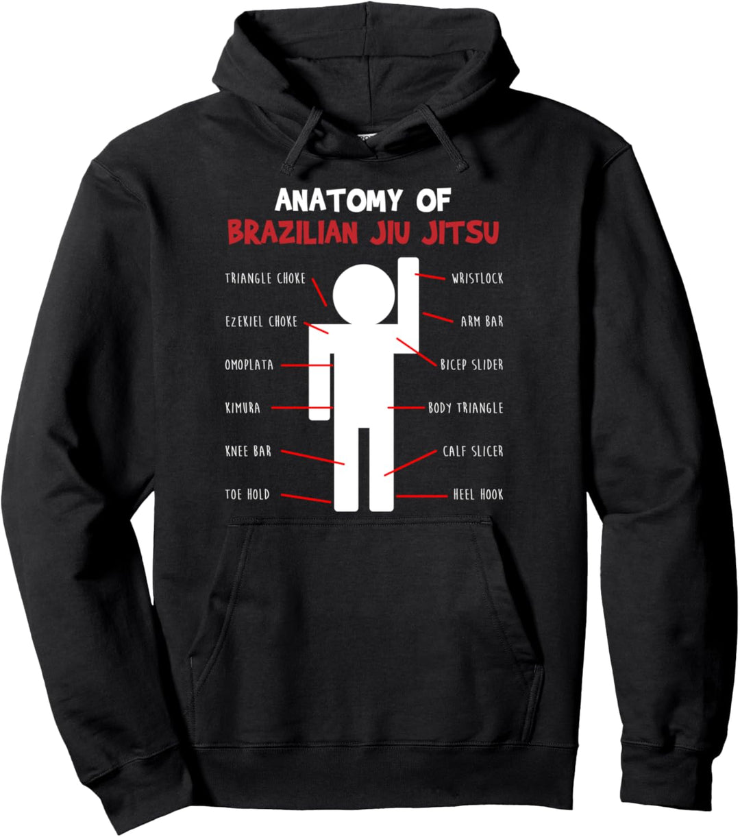 Anatomy Brazilian Jiu Jitsu Gifts for Jiu Jitsu BJJ Gifts Pullover Hoodie