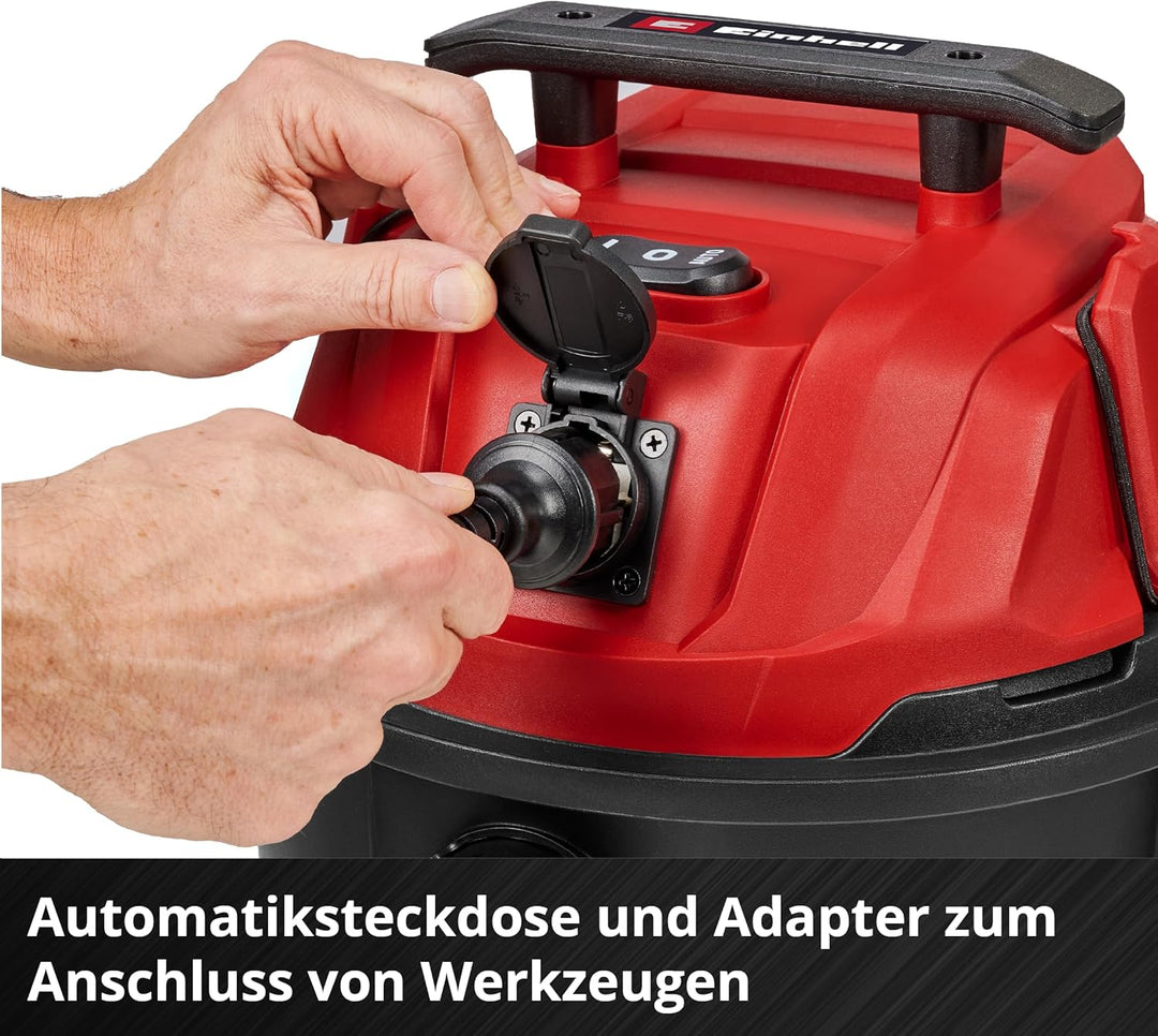 Einhell Nass-Trockensauger TC-VC 2555 A (850 Watt, 180 mbar Saugleistung, Automatiksteckdose, 25 L A