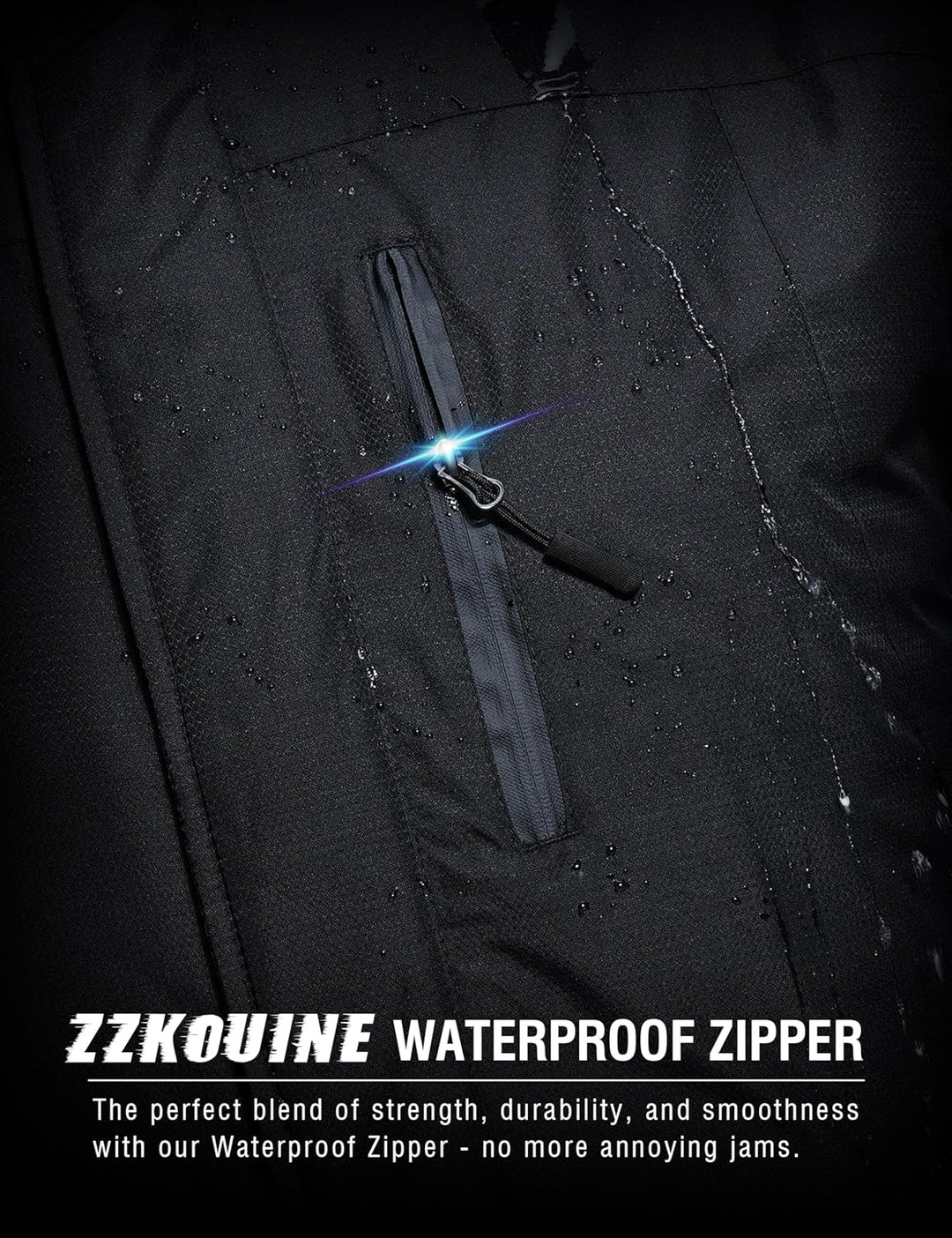Zzkouine Herren Winter wasserdichte Fleecejacke Warm Gefüttert Winterjacke mit Kapuze Wasserabweisen