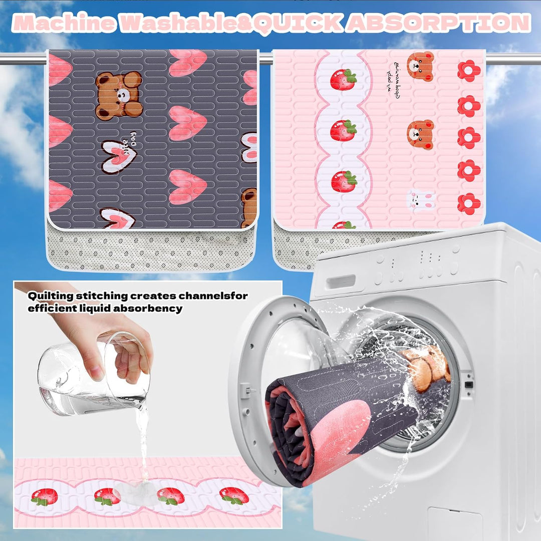 OPEYATOYS 2pc Waschbare Kleintierunterlage für Meerschweinchen, Kaninchen und Hamster - Wiederverwen