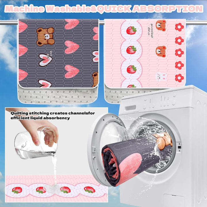 OPEYATOYS 2pc Waschbare Kleintierunterlage für Meerschweinchen, Kaninchen und Hamster - Wiederverwen