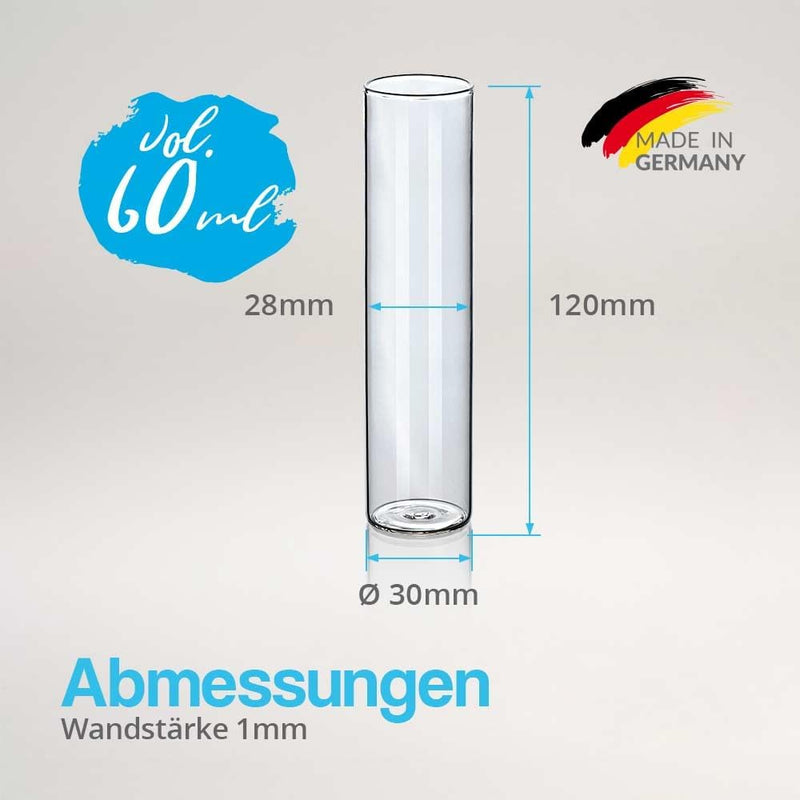 Tuuters 25x Gewürzgläser mit Natur-Korken, kleine Glas-fläschchen für Gewürze (120 x Ø30 mm), 120 x