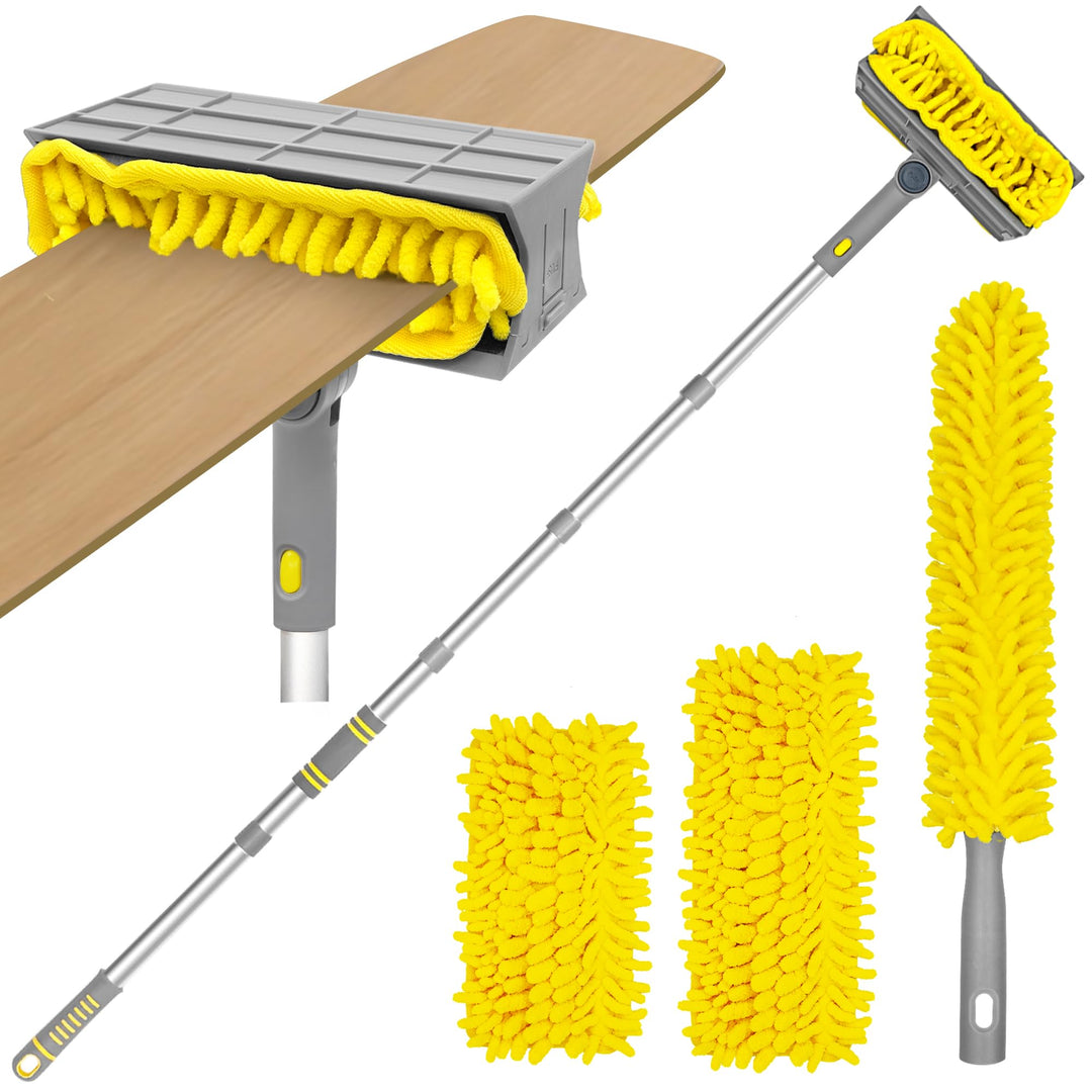 TidyBliss Staubwedel Lang Ausziehbar 196 cm, Teleskopstange Deckenventilator Flügel Reiniger, Wieder