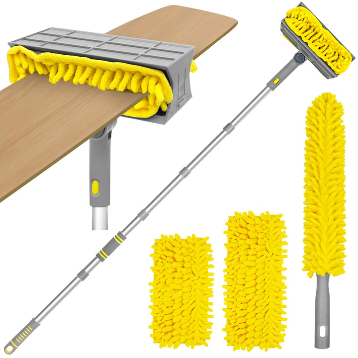 TidyBliss Staubwedel Lang Ausziehbar 196 cm, Teleskopstange Deckenventilator Flügel Reiniger, Wieder