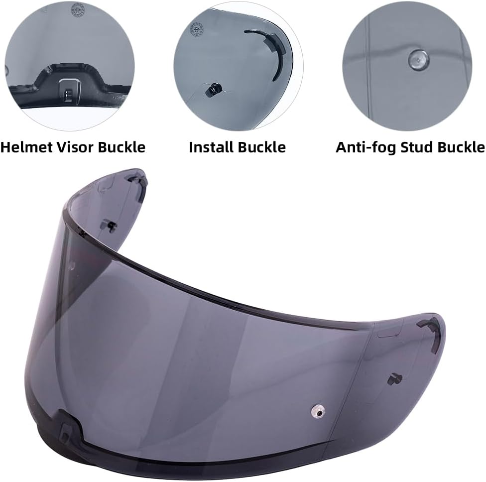 VCOROS Motorradhelm Visier für SEDICI Strada II/Strada 3/Vector,Motorrad Wind Schild Helm Objektiv V