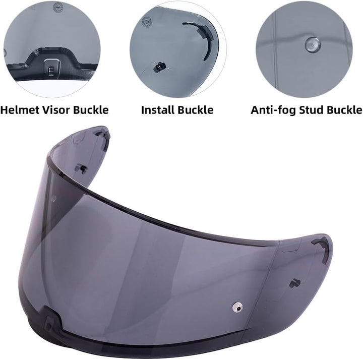 VCOROS Motorradhelm Visier für SEDICI Strada II/Strada 3/Vector,Motorrad Wind Schild Helm Objektiv V