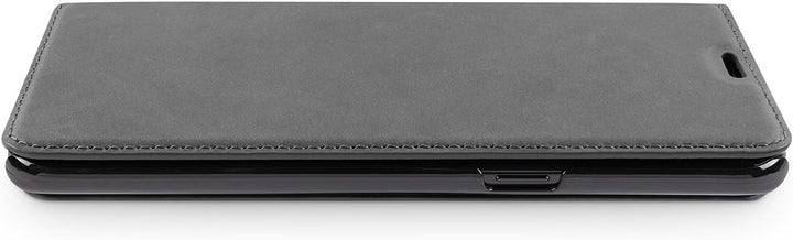 WIIUKA Echt Ledertasche -TRAVEL Nature- für Samsung Galaxy S8 -DEUTSCHES Leder- Grau, mit Kartenfach