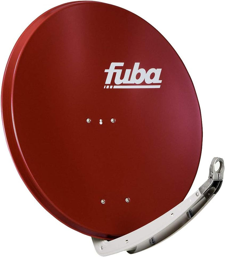 Fuba DAA 780 R Satellitenantenne 78 cm Aluminium Rot mit DEK 217 Twin LNB HDTV 4K 3D + 4 F-Stecker,