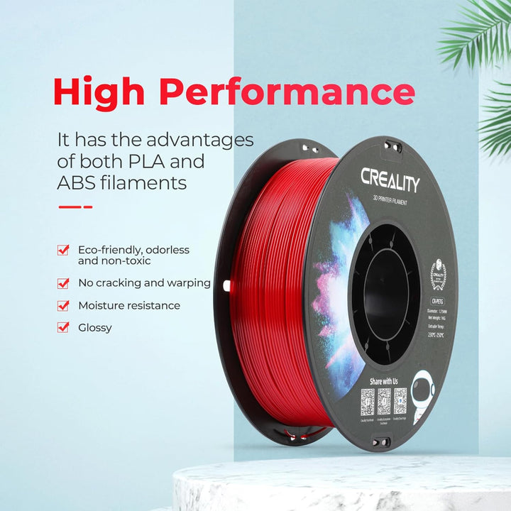 Creality CR-PETG 3D-Druckfilament 1,75 mm, Ausgezeichnete Zähigkeit, Hohe Präzision, Geruchlos, Ungi