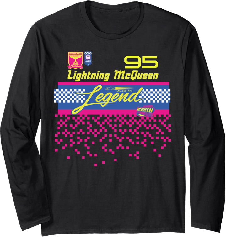 Disney Pixar Cars 2 Lightning McQueen Pixel Legend Poster Langarmshirt