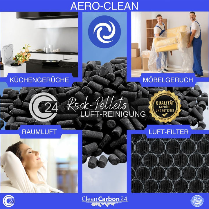 10 Liter Aktivkohle Pellets Ø4mm, aus Steinkohle zur Luftreinigung (AERO-CLEAN Rock-Pellets) [Energi