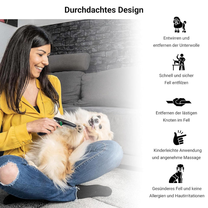 FinoPet 3er Entfilzungs-Set mit verschiedenen Hundebürsten/Katzenbürsten im Set Langhaar Kurzhaar Un