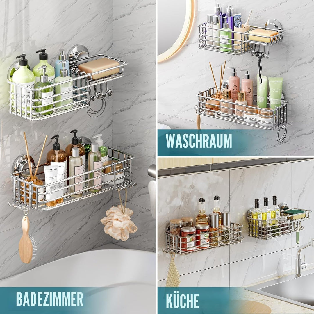 TAILI Rostfrei Duschablage Badregal Ohne Bohren Duschablage Saugnapf Dusche Caddy Saugnapf Dusche Zu