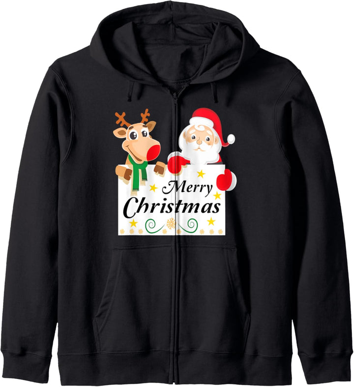 Weihnachtsoutfit Rentier Santa Claus Merry Christmas Kapuzenjacke