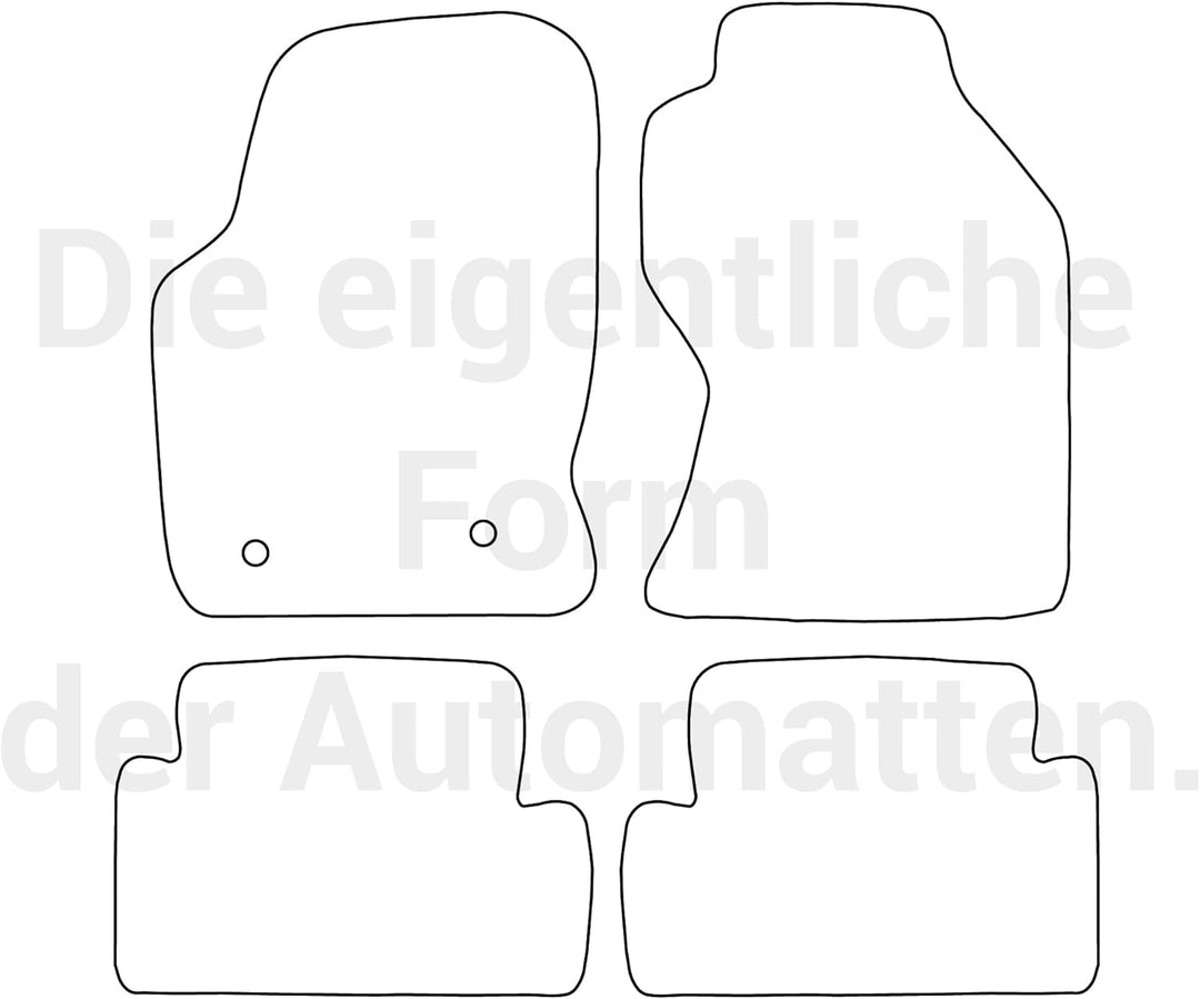 moto-MOLTICO Fussmatten Auto Velours Autoteppiche Schwarz Automatten Set 4-teilig passend für Ford F