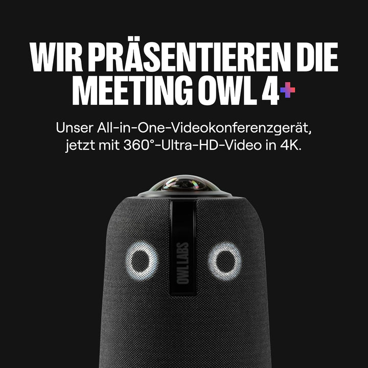 Owl Labs Meeting Owl 4+ 360-Grad, 4K Smart Videokonferenzkamera, Mikrofon und Lautsprecher (automati