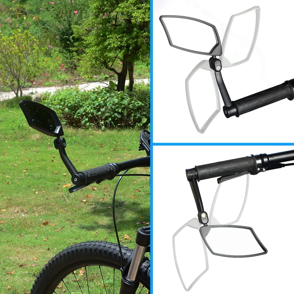 BriskMore Bar End Fahrradspiegel, High-Definition konvexe kratzfeste Glaslinse E-Bike Spiegel A: Sil