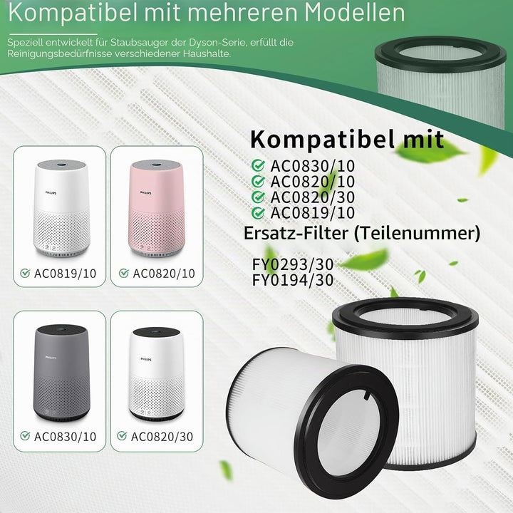 2 pcs HEPA Filter, Für Philips Luftreiniger Filter, Für Philips Filter, Für Philips Luftreiniger 800