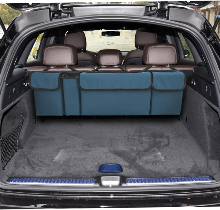 Mehrere Fächer Auto Organizer Kofferraum, Wasserdicht, Oxford-Stoff, Blau, Blau