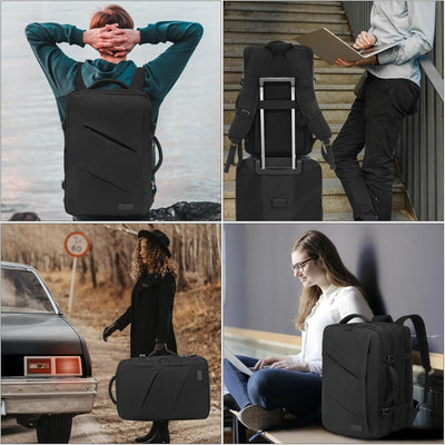 LOVEVOOK 32-50L Handgepäck Rucksack, Supergrosser erweiterbar Reiserucksack Flugzeug, Laptop Rucksac