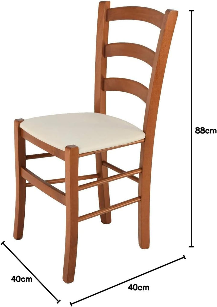 t m c s Tommychairs - Stuhl Venice für Küche und Esszimmer, robuste Struktur aus lackiertem Buchenho