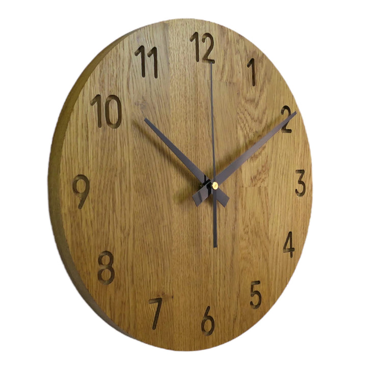 SENTOP Wanduhr aus Holz MAS002, Wanduhr aus Eiche, Moderne Wanduhr, Heimdekoration, Wanduhr aus echt