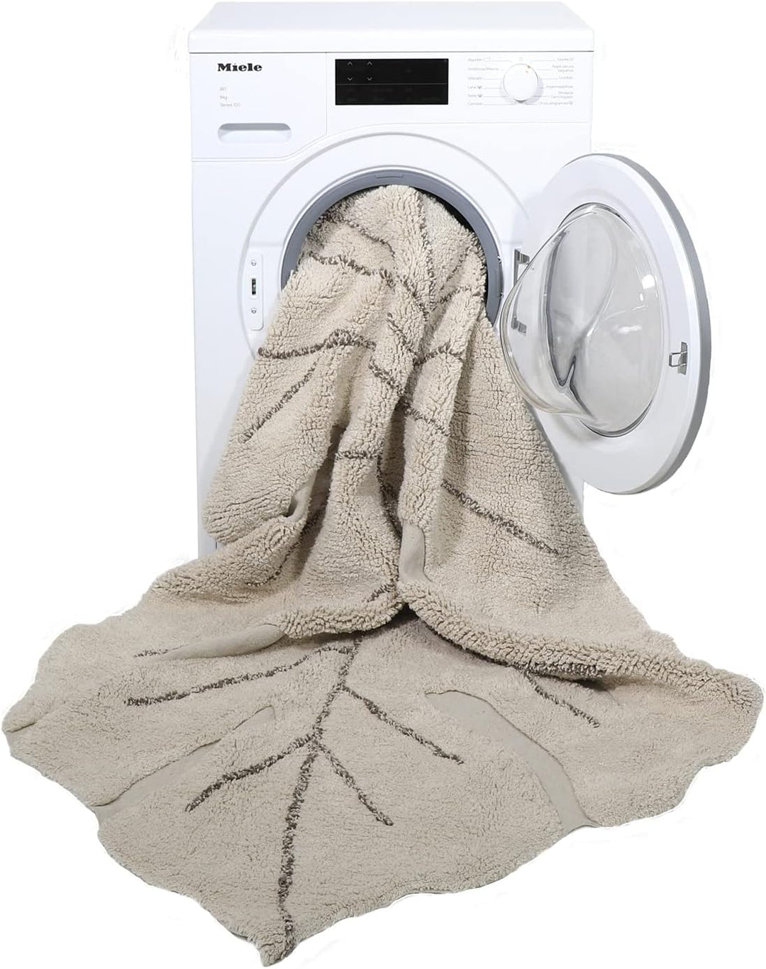 Lorena Canals Maschinenwaschbarer Teppich Monstera Natural 100% natürliche Baumwolle Base: recycelte