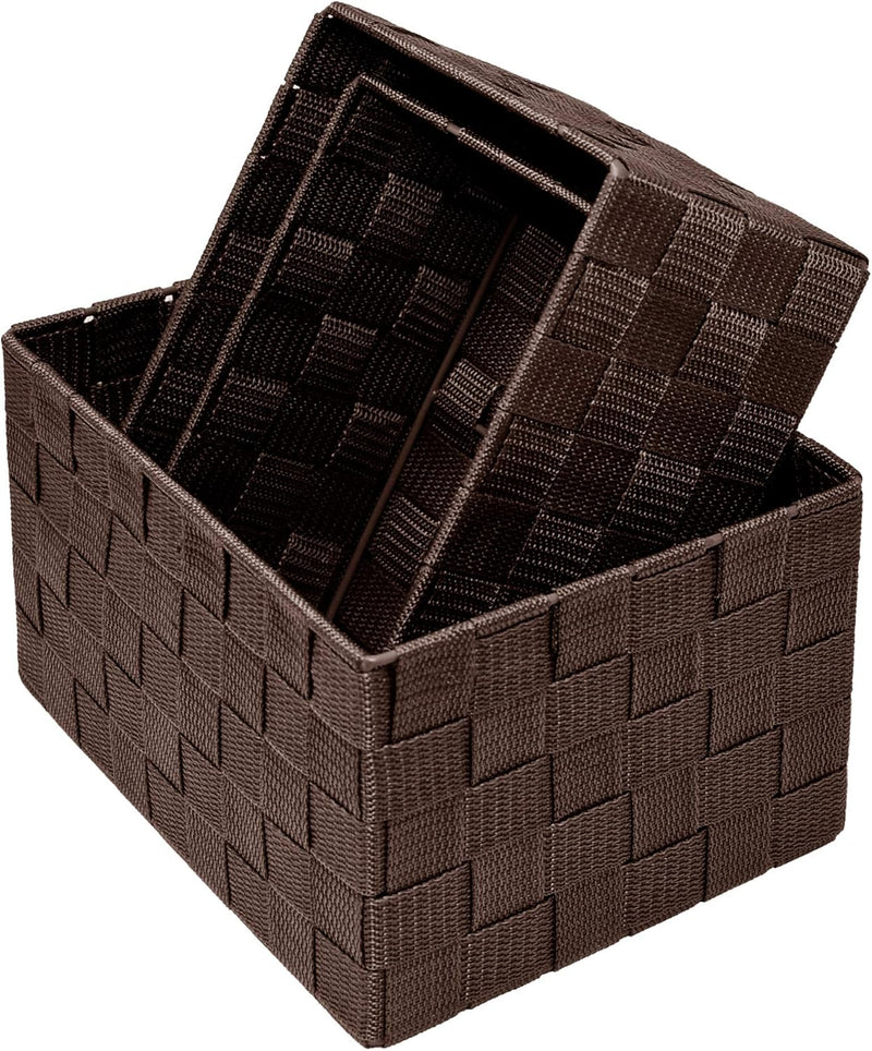 Lashuma Körbchen zur Aufbewahrung, 3 Leere Badezimmer Körbe, Grössen: 24x18x14 cm, 21x16x12 cm, 19x1