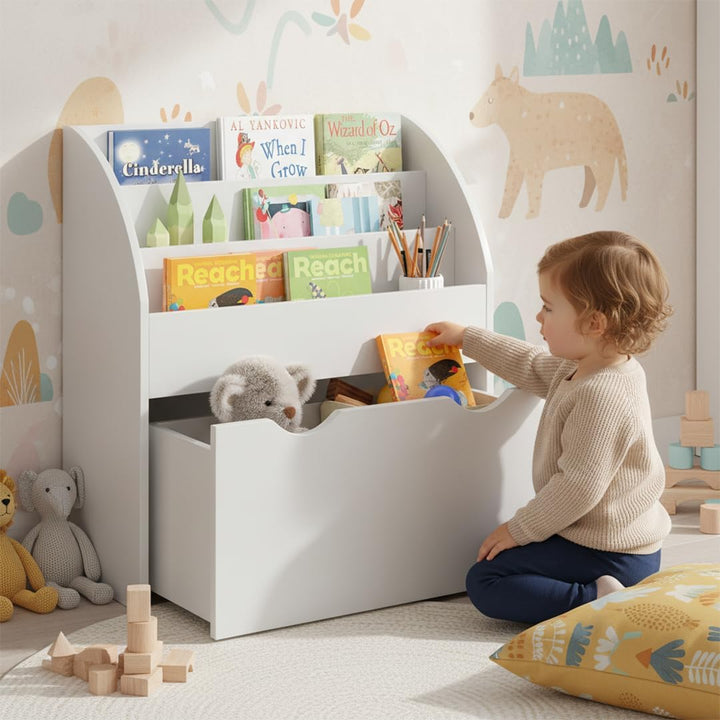 Bellabino Koro Bücherregal Kinder – Regal Kinderzimmer mit 3 Fächern für Bücher – Montessori Kinderr