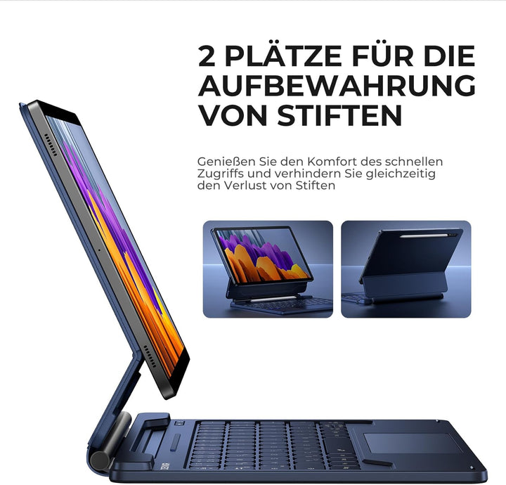 Dexnor Tastatur Hülle für Samsung Galaxy Tab S8 2022/S7 2020 11 Zoll, Multi-Touch Trackpad Magnetisc