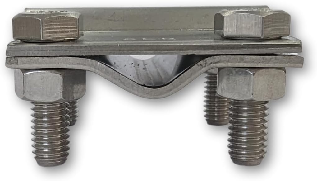 10 X Kreuzverbinder V4A | für Erdungsband bis 30 mm und Rundleiter bis Ø 10 mm | Schrauben M8