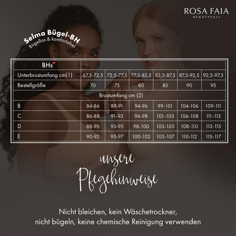 Rosa Faia by Anita Damen Bügel-BH Selma 5634 - Komfort-Spitzen-BH mit Zierstein – stützender Damen B