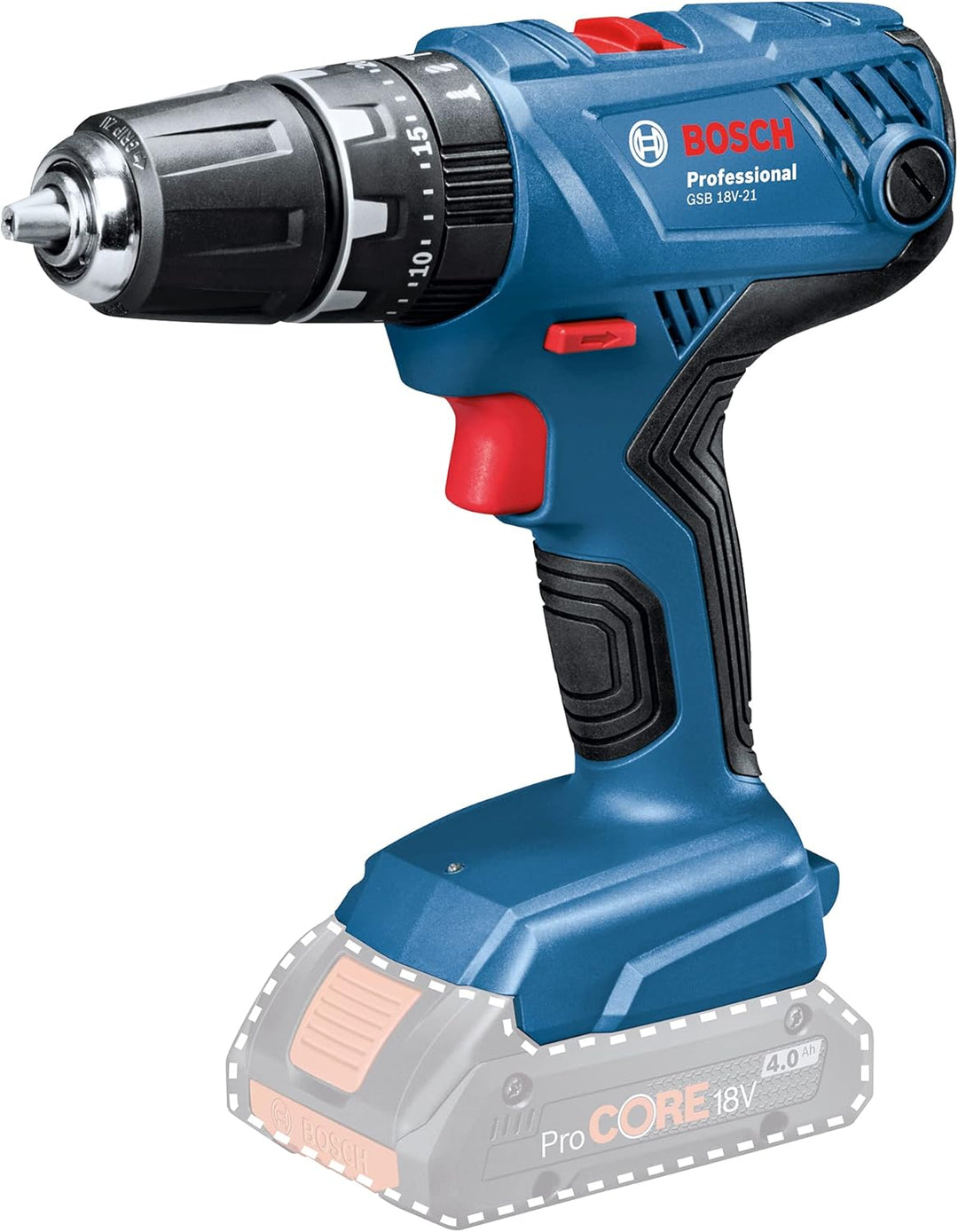 Bosch Professional 18V System Akku Schlagbohrschrauber GSB 18V-21 (ohne Akkus und Ladegerät, im Kart