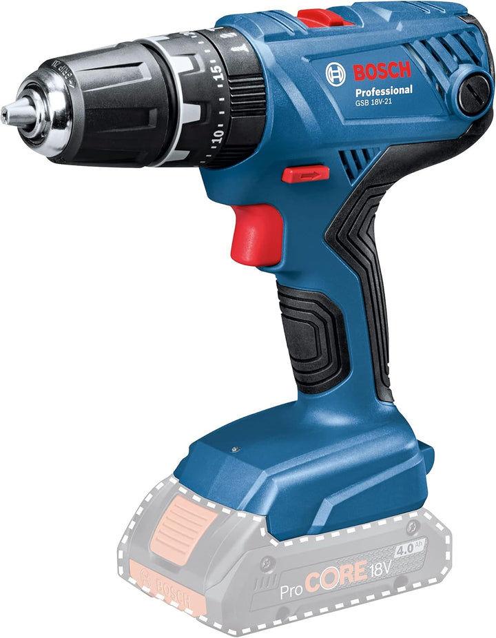 Bosch Professional 18V System Akku Schlagbohrschrauber GSB 18V-21 (ohne Akkus und Ladegerät, im Kart