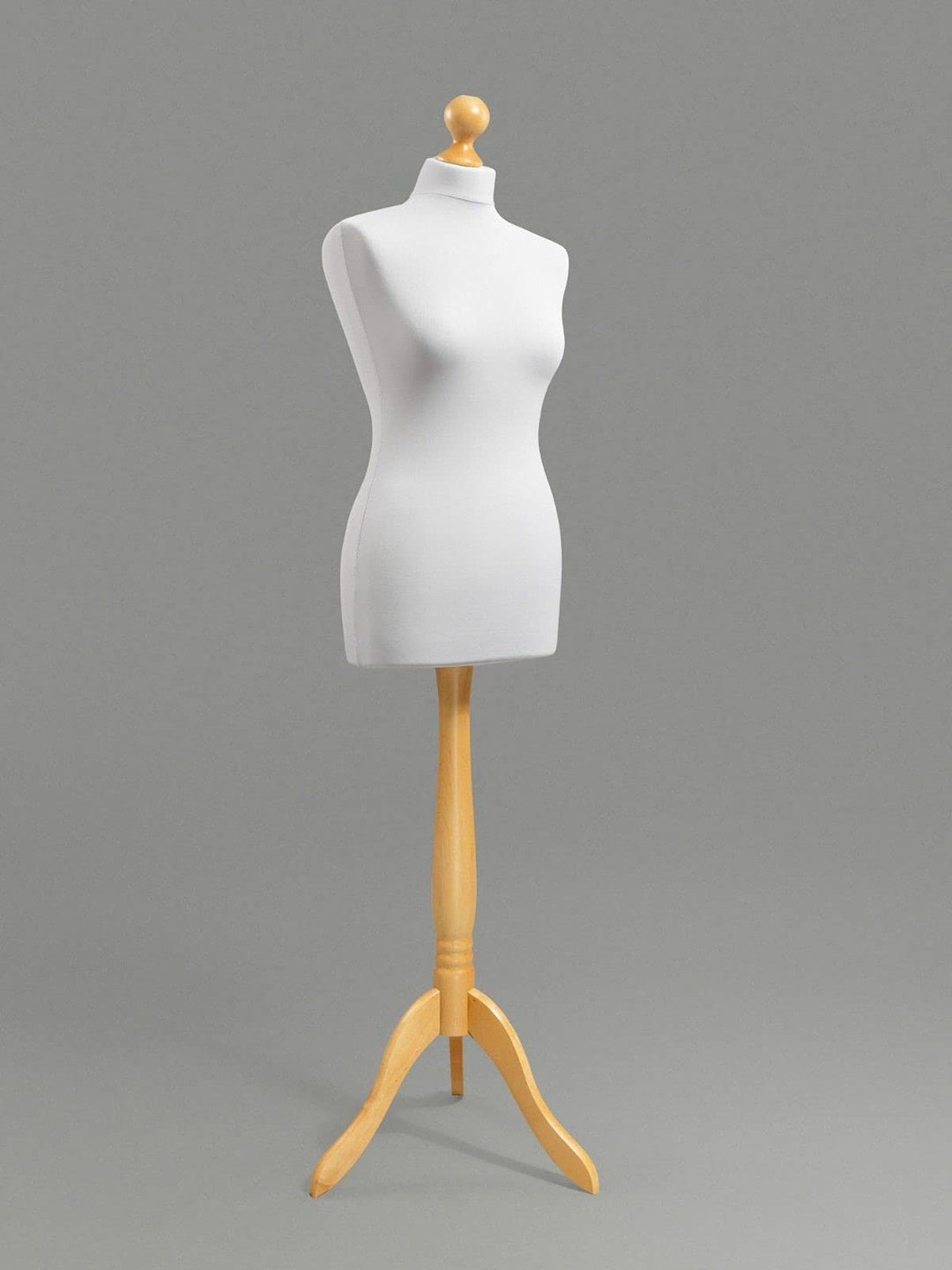 LUCCESI | Schneiderpuppe Damen Büste/Torso | Grösse/Size: M (36-38) | Bezug grau | Standfuss buche |