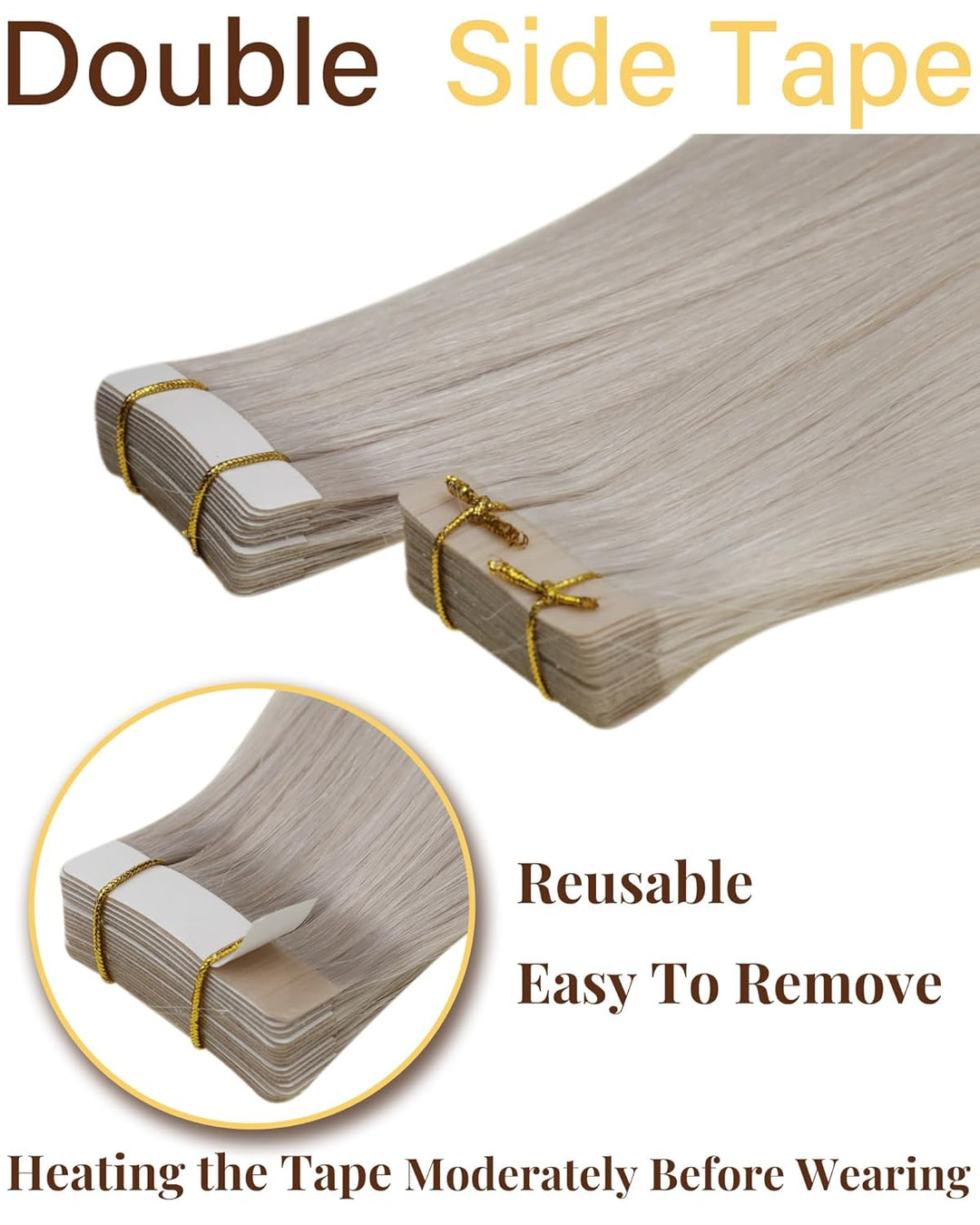 Hetto Extensions Tape in Echthaar Blond Tape in Extensions Echthaar Remy Menschlich Haar Tape in Ext