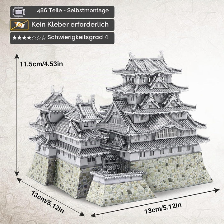 Piececool 3D Puzzle Metall Architecture Himeji-jo Japan, 3D Metall Puzzle Pierecool für 340 Edelstah