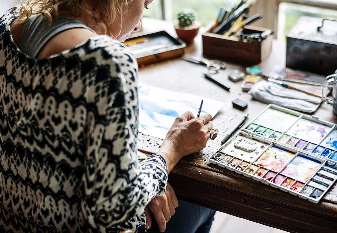 Clairefontaine 96417C Malblock, 4-seitig verleimt Aquarellpapier Feinkörnig, Fontaine/Hadern, 42 x 5