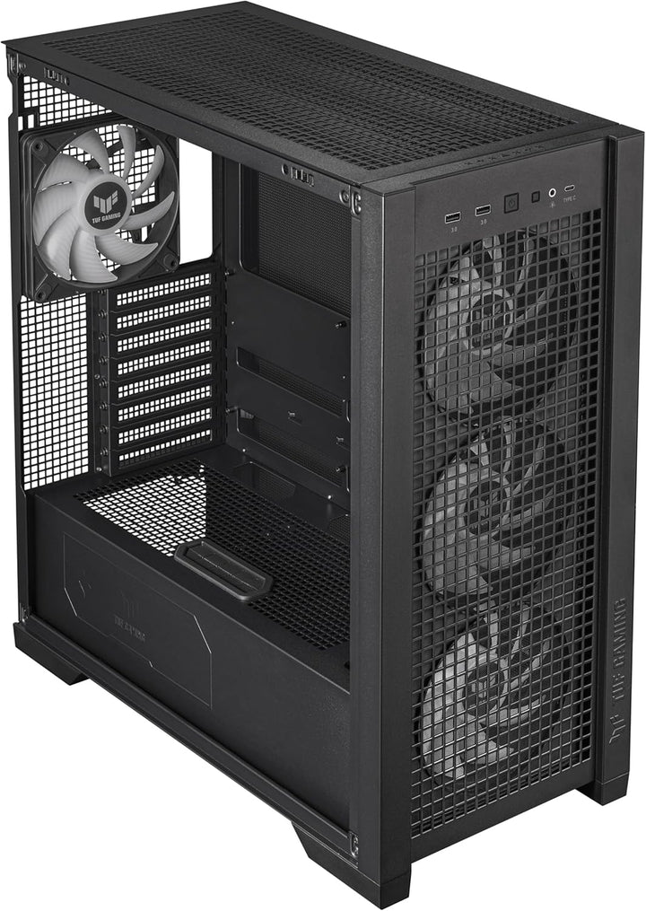 ASUS TUF Gaming GT302 ARGB Black Mid-Tower-ATX-Gehäuse (4X 140 x 28-mm-ARGB-Lüfter, austauschbare Se