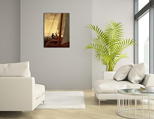Bilderdepot24 Bild auf Leinwand | Caspar David Friedrich Auf dem Segler in 60x80 cm als Wandbild | W
