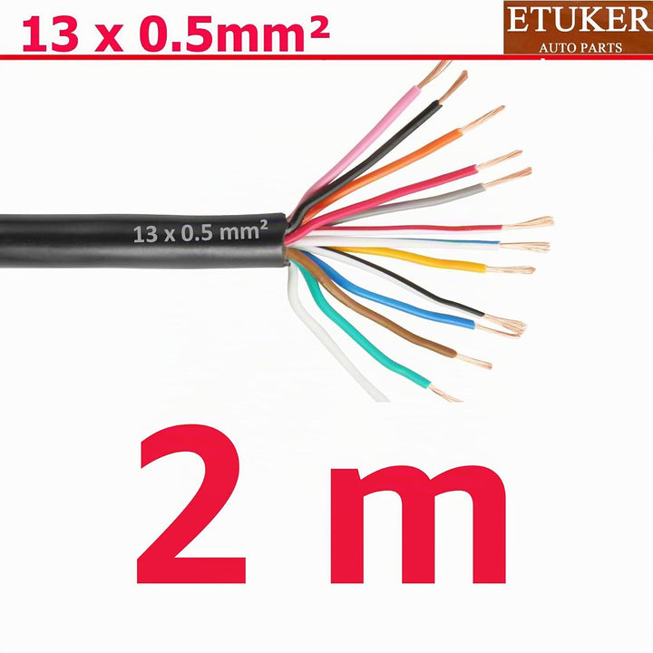 20AWG 13×0.5mm² Elektrischer Draht Kabel 13 adrig 2M Kupferkabel Fahrzeugkabel 13 polig Verlängerung