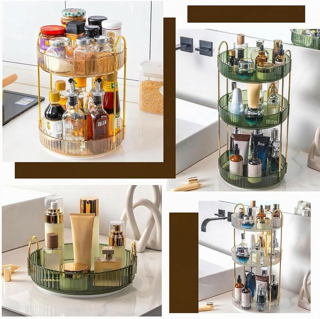 Make Up Organizer 360° Drehbar Schminktisch Organizer Kosmetik Organizer für Kosmetik Skincare Parfü