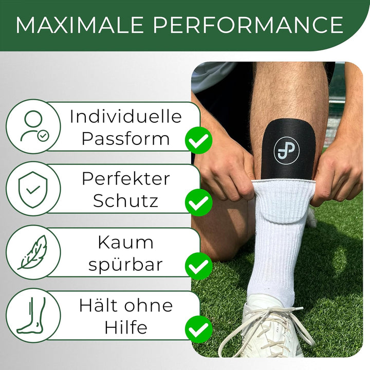 JDP Premium Schienbeinschoner, Individuell anpassbare Schienbeinschoner Fussball Herren, Mini Schien