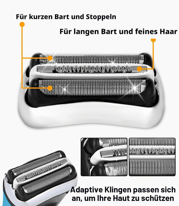 3 Stück Ersatz-Rasierkopf für Braun Series 3, 32S/32B kompatibel mit Braun S3 3040S, 3000S, 310S, 30