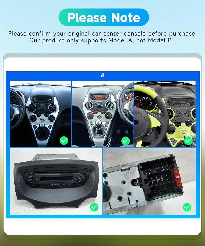 Rimoody 4G+64G Android Autoradio für Ford Ka 2008-2014 Wireless Carplay Android Auto, 9 Zoll Incell
