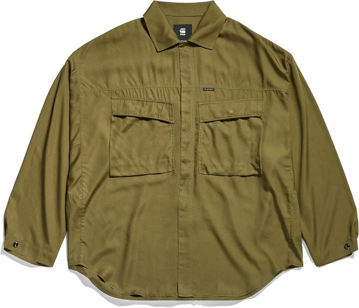 G-Star Damen Loose Pocket Shirt L Grün (Dark Olive D23819-d297-c744), L Grün (Dark Olive D23819-d297